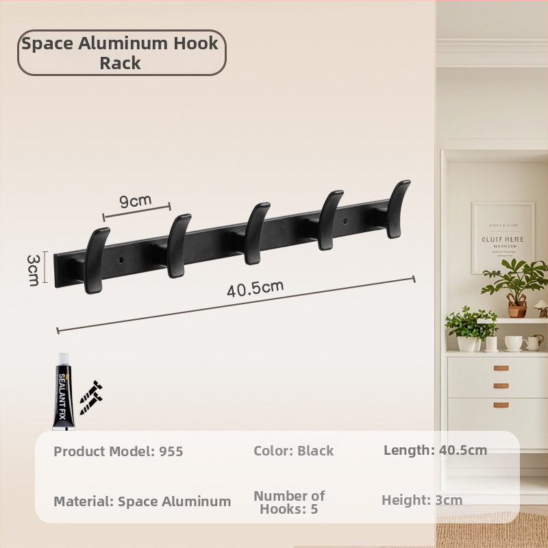 Nástenný vešiak do kúpeľne a chodby, model 955, materiál: space aluminum, povrchová úprava: electroplating, štýl: moderný minimalizmus