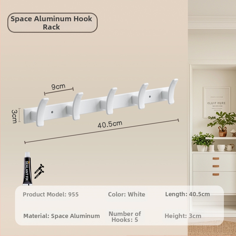 Nástenný vešiak do kúpeľne a chodby, model 955, materiál: space aluminum, povrchová úprava: electroplating, štýl: moderný minimalizmus