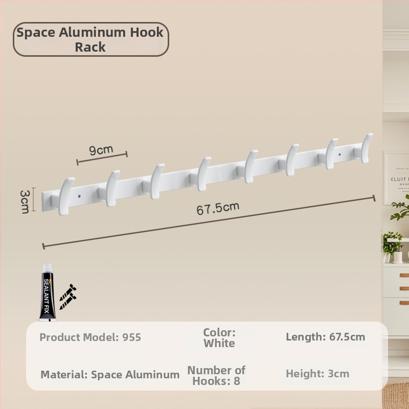 Nástenný vešiak do kúpeľne a chodby, model 955, materiál: space aluminum, povrchová úprava: electroplating, štýl: moderný minimalizmus