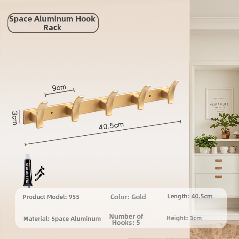 Nástenný vešiak do kúpeľne a chodby, model 955, materiál: space aluminum, povrchová úprava: electroplating, štýl: moderný minimalizmus
