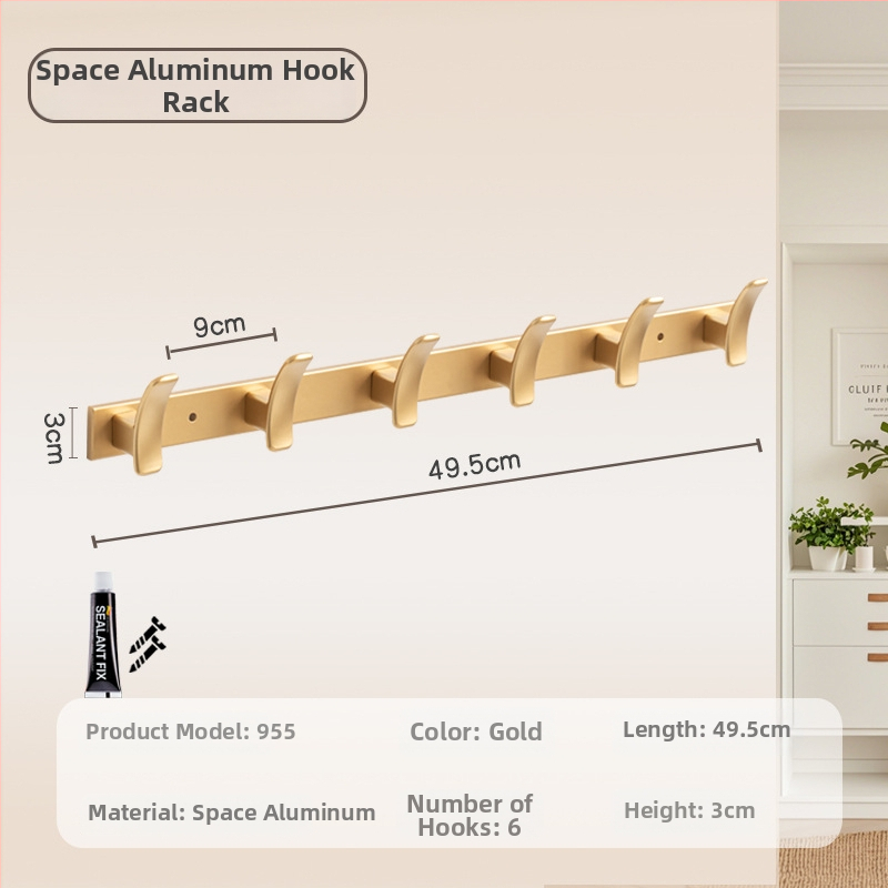 Nástenný vešiak do kúpeľne a chodby, model 955, materiál: space aluminum, povrchová úprava: electroplating, štýl: moderný minimalizmus