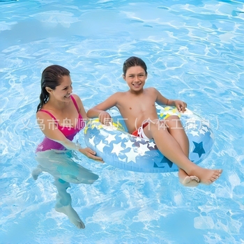 Naduvani plivački prsten od PVC u obliku zvijezde za odrasle, uzorak zvijezda, debljina 0,18 mm