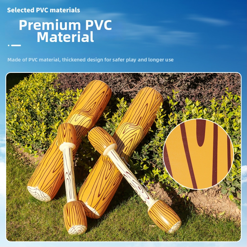 Nafukovacia súprava na vodné závody v pároch s dreveným vzorom paličiek, PVC materiál, balené v Opp vrecku, vhodné pre 15–35 rokov