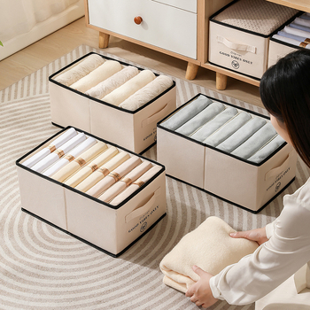 Ruhatároló doboz – összecsukható, rekeszes, egymásra tehető, Oxford anyagból, 45 L kapacitás, 25 darabos készlet