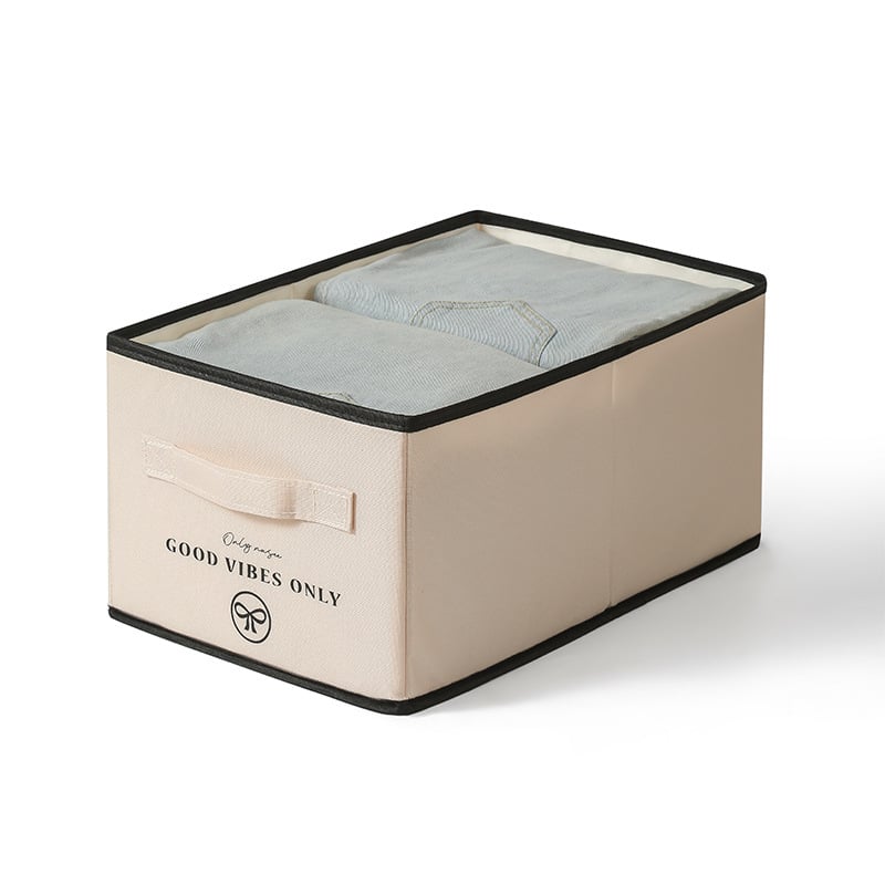 Ruhatároló doboz – összecsukható, rekeszes, egymásra tehető, Oxford anyagból, 45 L kapacitás, 25 darabos készlet