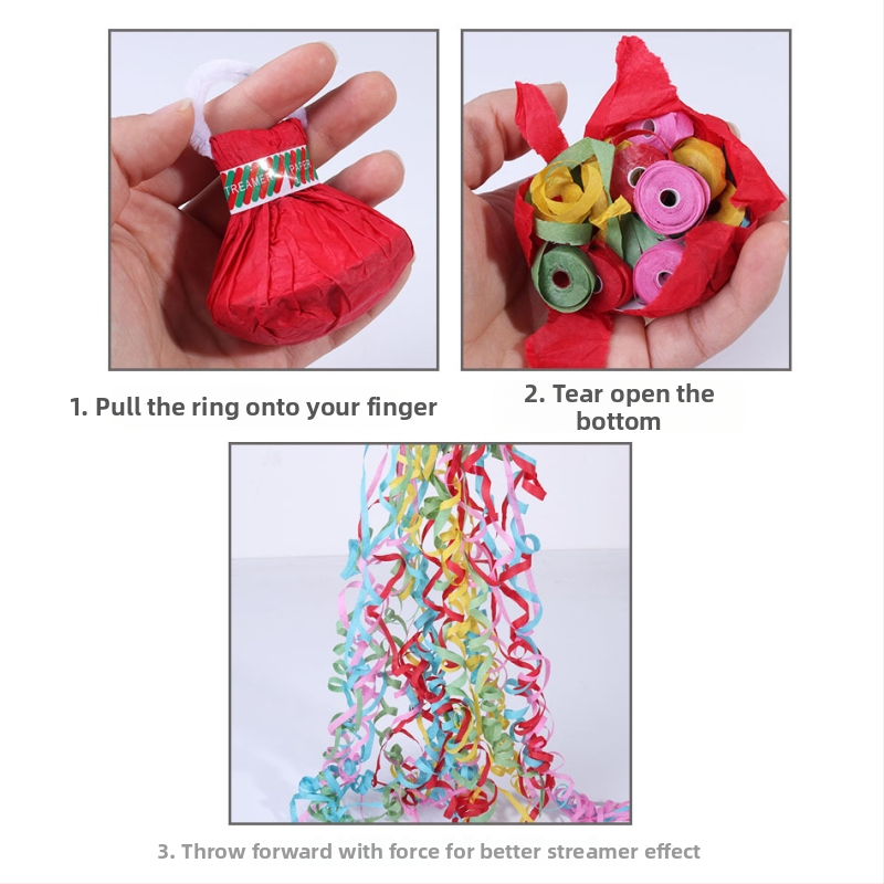 Prostor dekorativni rekvizit s ručno bacanom konfeti trakom i papirnim streamerom, SC936, Dual-color