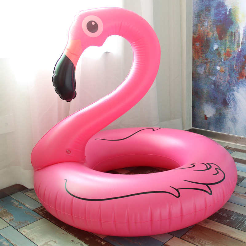 Nafukljivi plivački prsten s flamingom za odrasle, debeli PVC 0,25 mm, siguran za plivanje i hodanje po plićaku