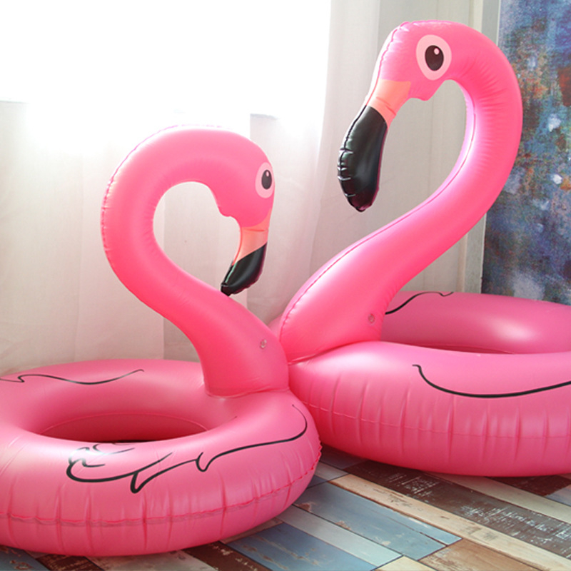 Nafukljivi plivački prsten s flamingom za odrasle, debeli PVC 0,25 mm, siguran za plivanje i hodanje po plićaku