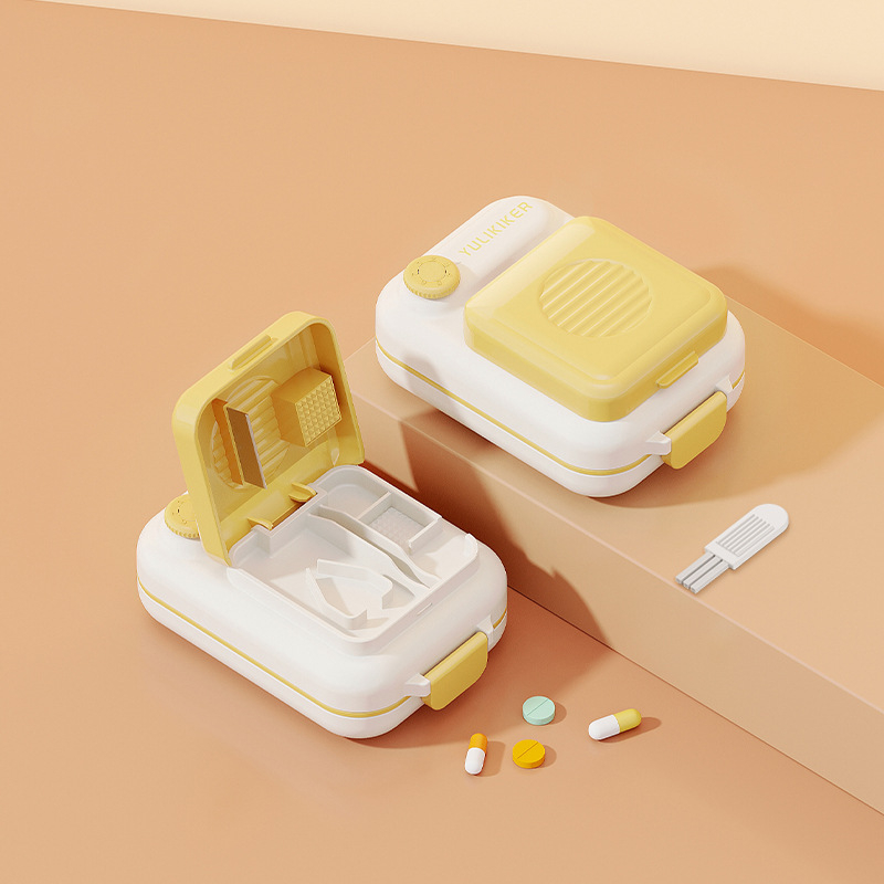 YULIKIKER M5680 tablettatartó – ABS műanyag, 7 rekesz, porálló, osztókkal, fedél