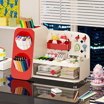 Írószertároló rekeszekkel, Deju, ABS+PET műanyag, 18 L kapacitás, modern minimál dizájn