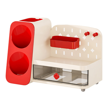 Írószertároló rekeszekkel, Deju, ABS+PET műanyag, 18 L kapacitás, modern minimál dizájn