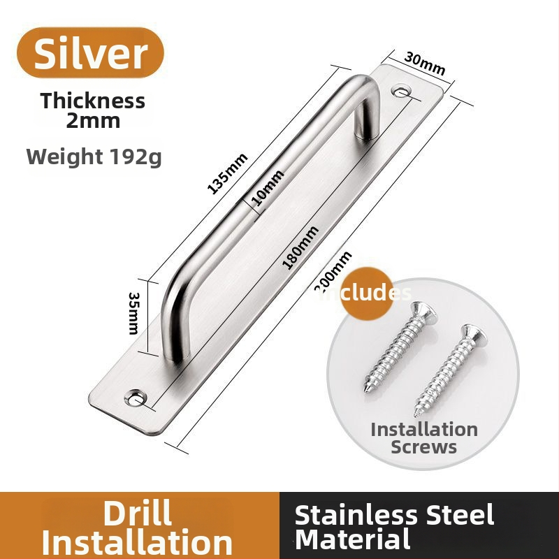 Ručka za klizna vrata od nehrđajućeg čelika, polirani završetak, model G004, pogodna za ormariće, ladice i klizna vrata, moderan jednostavan stil