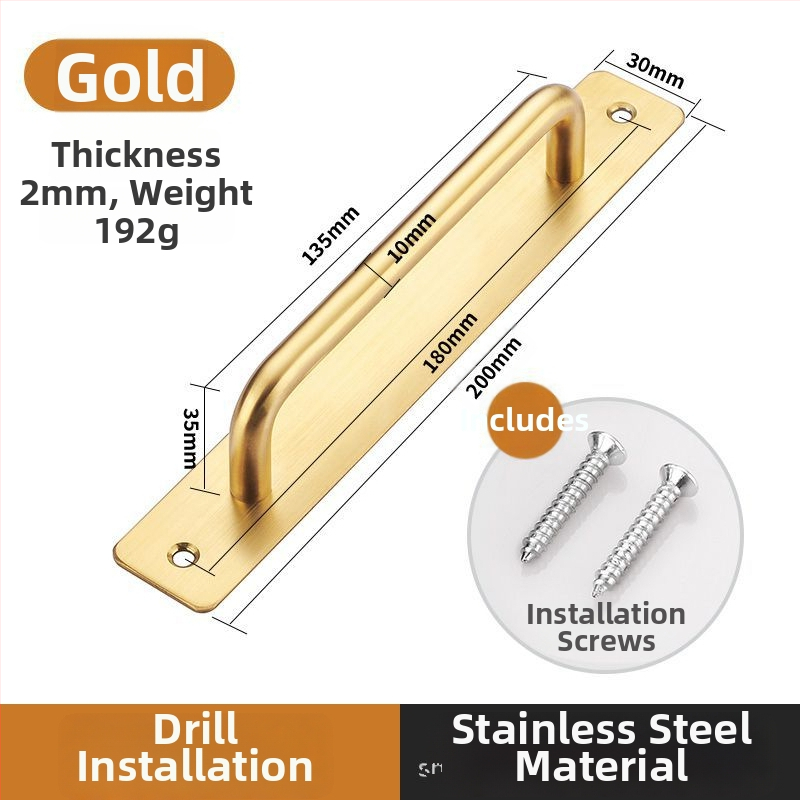 Ručka za klizna vrata od nehrđajućeg čelika, polirani završetak, model G004, pogodna za ormariće, ladice i klizna vrata, moderan jednostavan stil