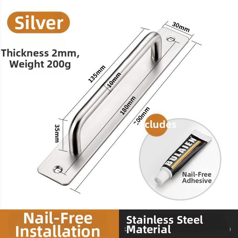 Ručka za klizna vrata od nehrđajućeg čelika, polirani završetak, model G004, pogodna za ormariće, ladice i klizna vrata, moderan jednostavan stil