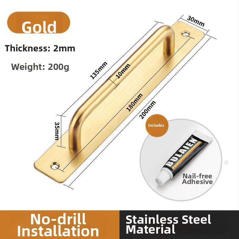 Ručka za klizna vrata od nehrđajućeg čelika, polirani završetak, model G004, pogodna za ormariće, ladice i klizna vrata, moderan jednostavan stil