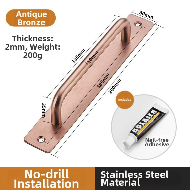 Ručka za klizna vrata od nehrđajućeg čelika, polirani završetak, model G004, pogodna za ormariće, ladice i klizna vrata, moderan jednostavan stil