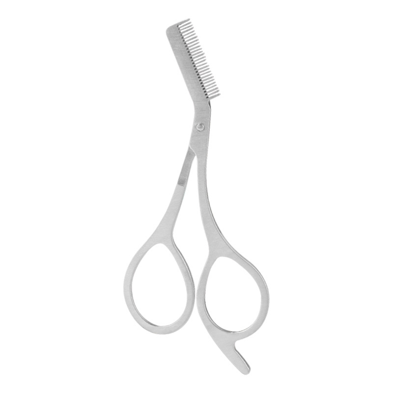 Двуфункционални ножици за вежди, стоманени, инструмент за красота с подстригване на вежди и гребен, модел DZ-MS072, тегло 17.2–24.1 g