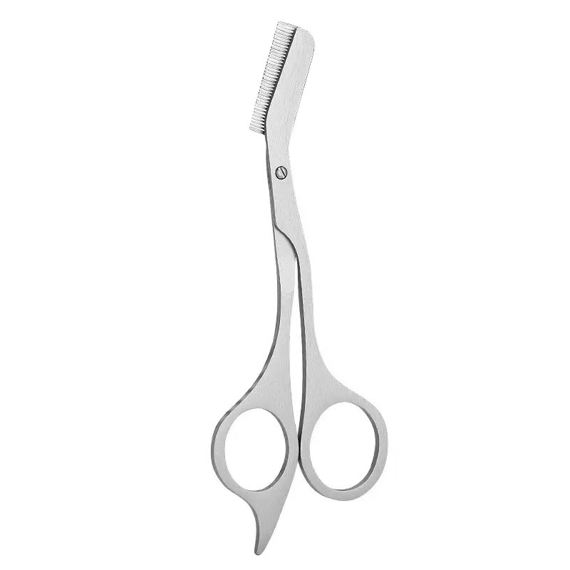 Двуфункционални ножици за вежди, стоманени, инструмент за красота с подстригване на вежди и гребен, модел DZ-MS072, тегло 17.2–24.1 g