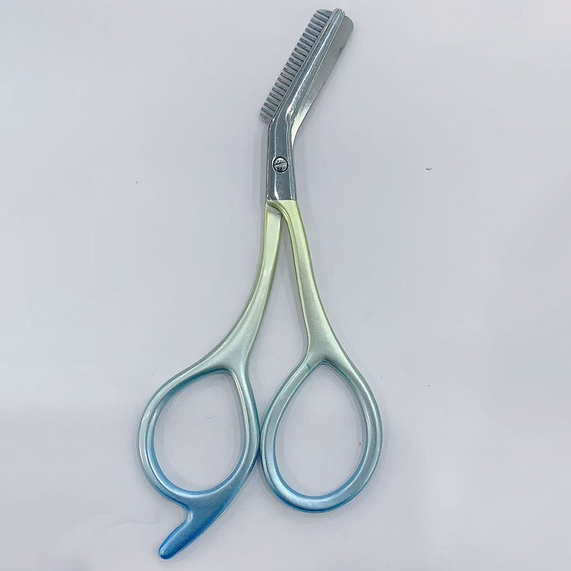 Двуфункционални ножици за вежди, стоманени, инструмент за красота с подстригване на вежди и гребен, модел DZ-MS072, тегло 17.2–24.1 g