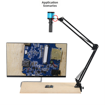 Stojan na mikroskop s otočným ramenom pre priemyselné kamery, teleskopická skladacia šošovka, 5x okulár, model HY-SJBB