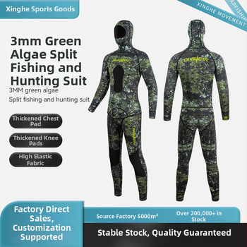 DIVESTAR 3mm ronilački wetsuit set, unisex, split dizajn, kamuflažni neopren za toplinu
