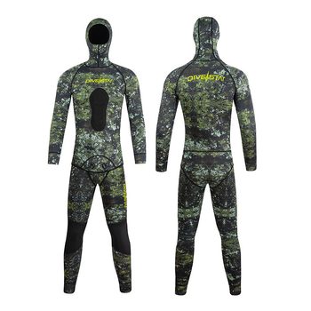 DIVESTAR 3mm ronilački wetsuit set, unisex, split dizajn, kamuflažni neopren za toplinu