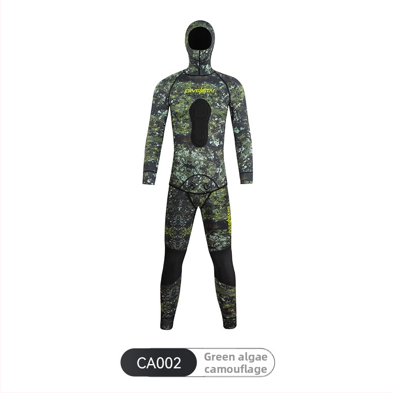 DIVESTAR 3mm ronilački wetsuit set, unisex, split dizajn, kamuflažni neopren za toplinu