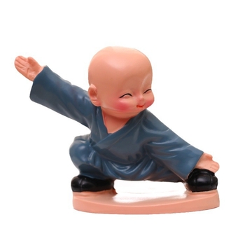 Automobilska figurica ukras – Kung-Fu četiri monaha, crtani likovi, smola, lakirana površina, moderan minimalistički stil, Vogel