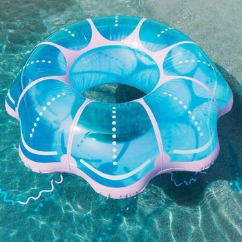 Naduvani plivački prsten u obliku meduze, ekološki PVC, debljina 0,25 mm, tiskani uzorak, za odrasle, pogodan za plivanje i hodanje po vodi