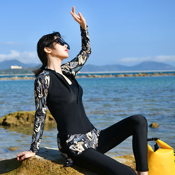 Ženski potapljački wetsuit s dijeljenim gornjim dijelom i dugim hlačama – UV zaštita, kemijska vlakna, za odrasle žene, za plivanje i ronjenje