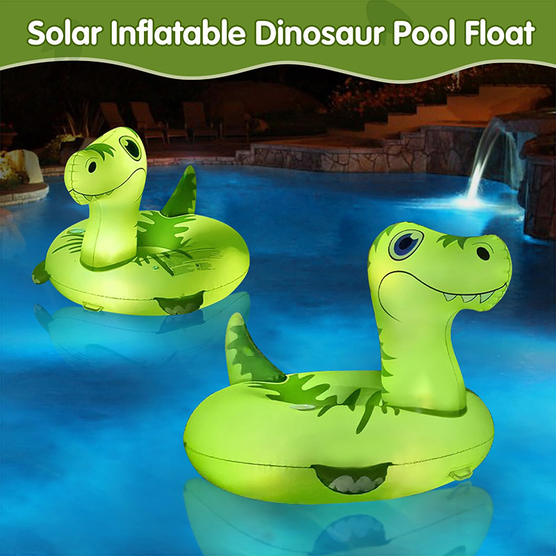 Nafukljivi svjetleći dinosaurus plivački prsten za odrasle, izrađen od ekološki prihvatljivog PVC-a, debljina 0.25 mm, uz print dizajn, pogodan za plivanje i hodanje u vodi