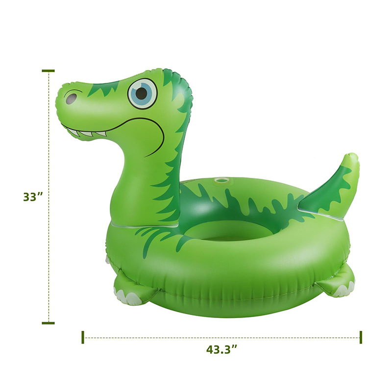Nafukljivi svjetleći dinosaurus plivački prsten za odrasle, izrađen od ekološki prihvatljivog PVC-a, debljina 0.25 mm, uz print dizajn, pogodan za plivanje i hodanje u vodi