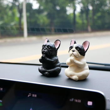 Statuetă din rășină: câine meditativ, decor pentru casă, birou sau mașină, stil desen animat