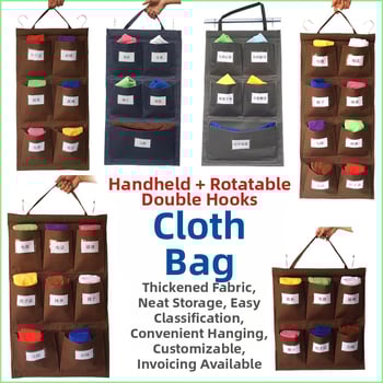 Портативна торба за кърпи от Oxford плат – многофункционално висящо съхранение за дневна, подходяща за окачване на врати и прозорци