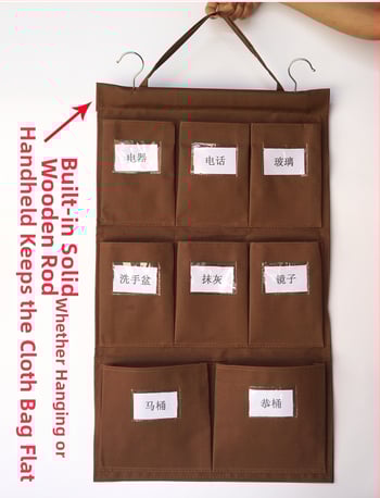 Портативна торба за кърпи от Oxford плат – многофункционално висящо съхранение за дневна, подходяща за окачване на врати и прозорци