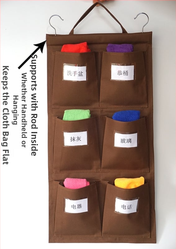 Портативна торба за кърпи от Oxford плат – многофункционално висящо съхранение за дневна, подходяща за окачване на врати и прозорци