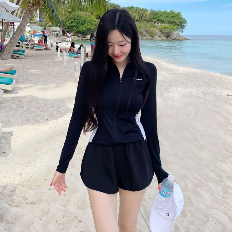 Ženski dugački rukav trodijelni kupaći set za plivanje i vodene sportove, 82% najlon, podstava od poliestera 95%, s umetcima za grudi, bez žice