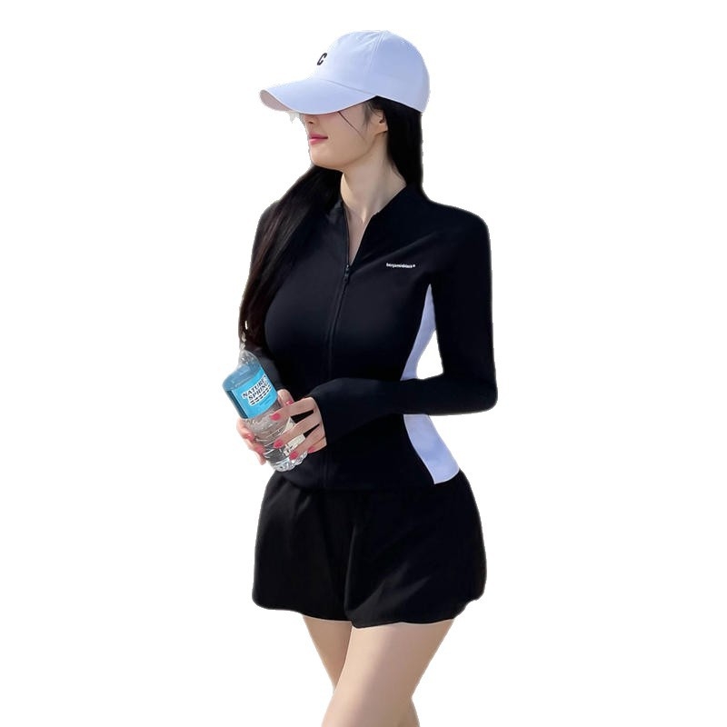 Ženski dugački rukav trodijelni kupaći set za plivanje i vodene sportove, 82% najlon, podstava od poliestera 95%, s umetcima za grudi, bez žice