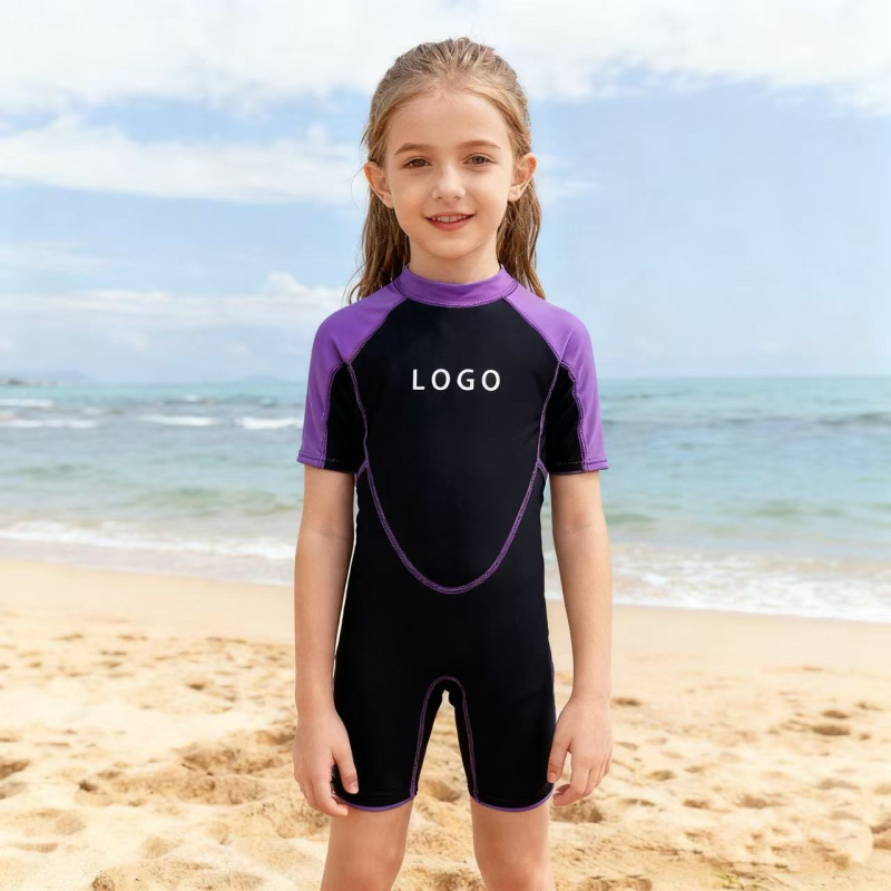 3.5mm dječji jednodijelni wetsuit s kratkim rukavima, topao za surfanje, snorkeling i plivanje; unisex, jednobojni; materijal: pjena otporna na tlak; sezona: ljeto, proljeće, jesen.