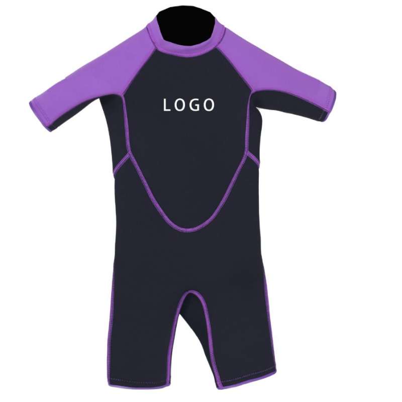 3.5mm dječji jednodijelni wetsuit s kratkim rukavima, topao za surfanje, snorkeling i plivanje; unisex, jednobojni; materijal: pjena otporna na tlak; sezona: ljeto, proljeće, jesen.