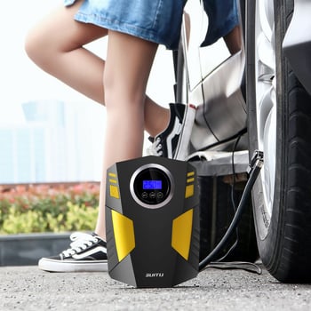 Pompa de aer portabilă pentru mașină, 12V, 120W, 25 L/min, Afișaj digital, Manometru