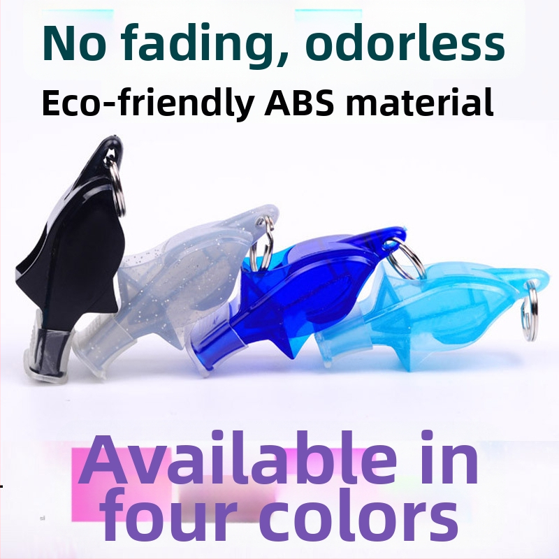 Delfínová píšťalka s vysokofrekvenčným signálom pre vonkajšie športy – ABS materiál, balenie 500 kusov, tlačené logo, kategória: píšťalka, bez personalizácie