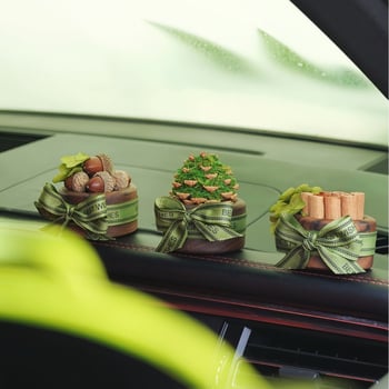 Ručno izrađena automobil aromaterapijska dekoracija s borovom šiškom, drveni držač parfema, dekor centra konzole, isparavanje 61–90 dana, rok trajanja 1 godina