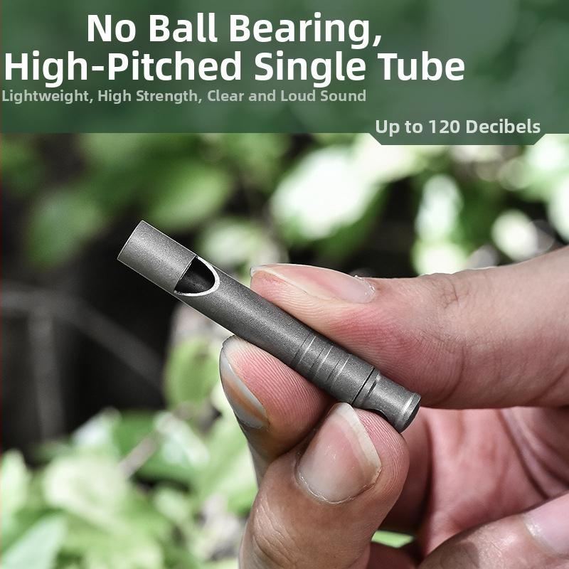 Pioneer EDC titanová jednotrubová píšťalka — vysoká hlasitosť pre outdoorové aktivity: kempovanie, turistika, beh a núdzové signály (10 g)