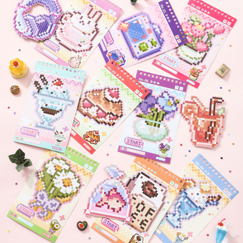 Pixel Mózaik matrica készlet - Xinmo, Papír, Cuki stílus, Kézműves: matricák, nyomtatás, teljesen kézzel készített, Modell Xinmo--Bean Mosaic Game Machine 2.0, Uniszex