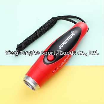 Tri tónová elektronická píšťalka pre rozhodcov s retiazkou, ABS; možnosť tlače loga; vhodná pre futbal, basketbal, badminton a tenis.