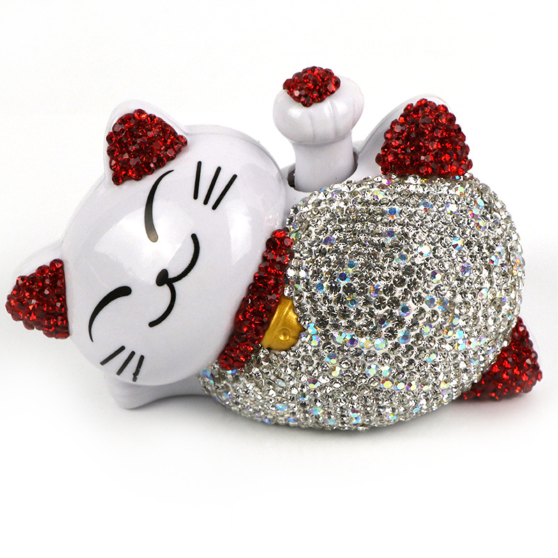 Fox auto dekor s Lucky Cat — ABS/Rhinestone, crtani stil, ukras za središnju konzolu