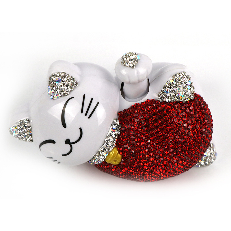 Fox auto dekor s Lucky Cat — ABS/Rhinestone, crtani stil, ukras za središnju konzolu