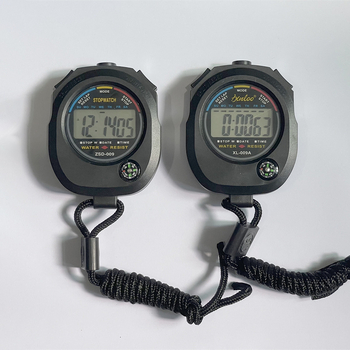 ABS anyagú elektronikus stopperóra, vízálló, szünet funkcióval, csúszásmentes, 50.6 g, futáshoz és edzéshez