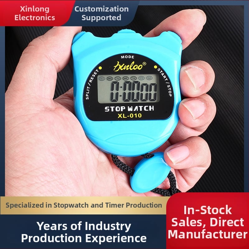 Elektronička štoperica s dvostrukim kanalom, pauza, ABS kućište, protuklizna površina, ispisani logo